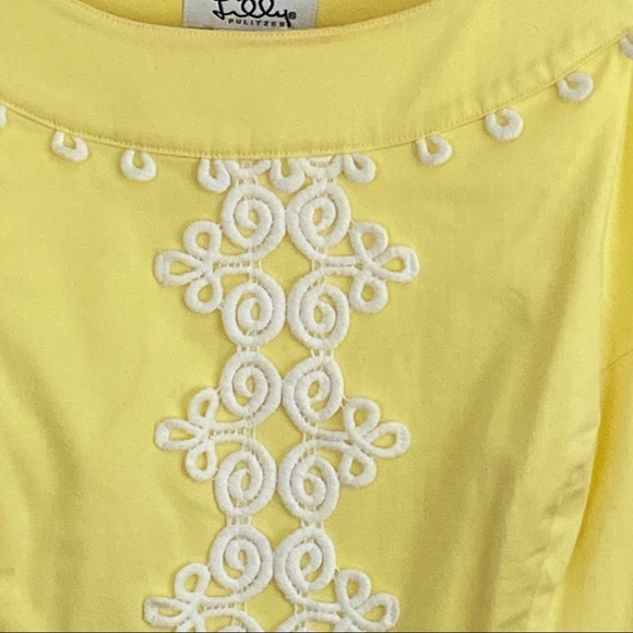 Lilly Pulitzer Yellow & White Shift Dress Size 0 - Picture 3 of 7